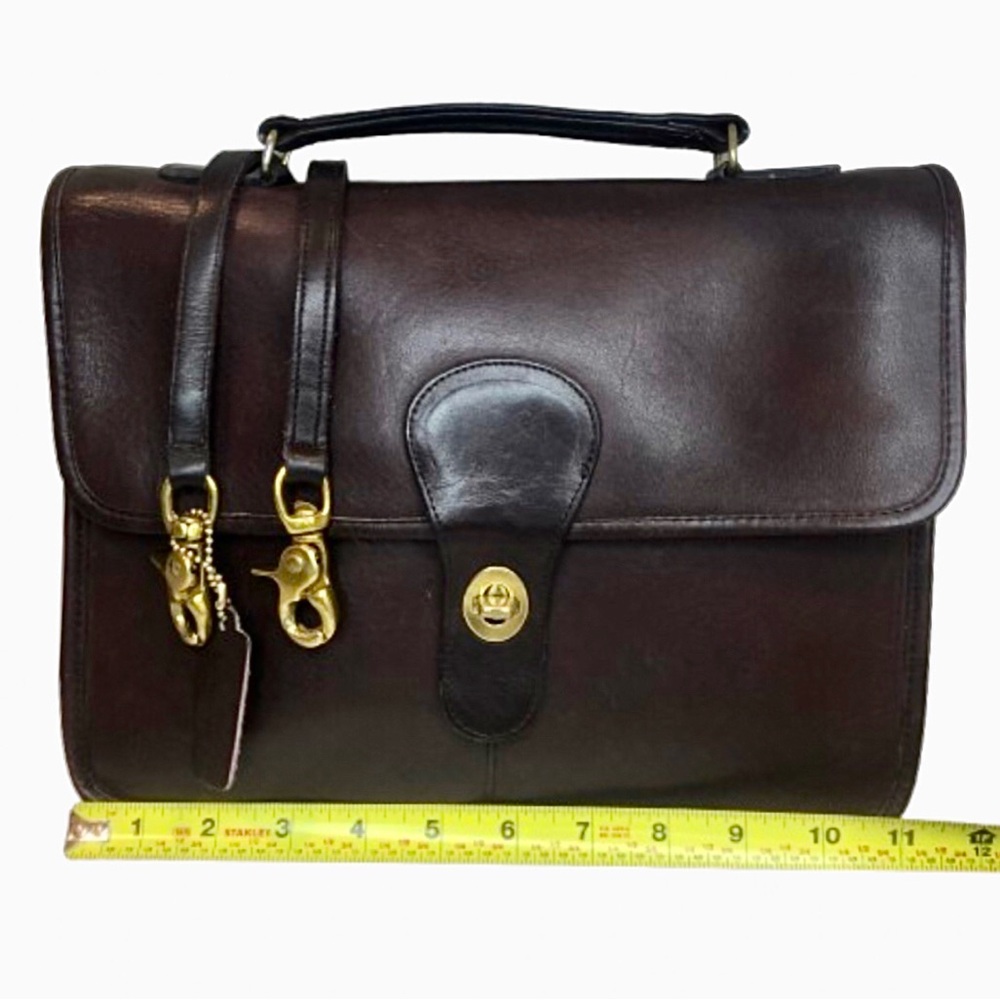 Vintage COACH Mahogany Glove Tanned Leather Unisex SCHOOL BAG Mint NYC COA - Picture 14 of 17